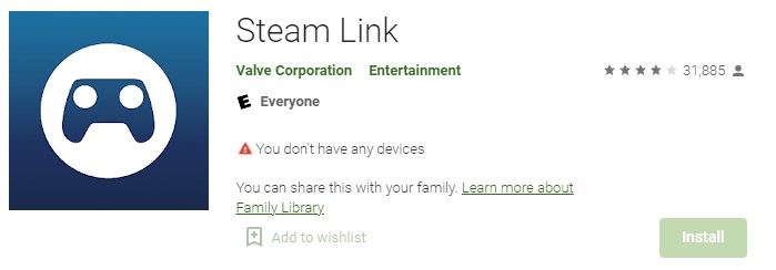Steam Link app Chromecast