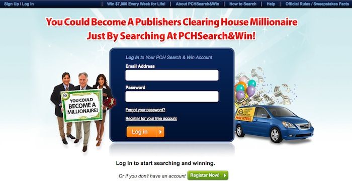 publisher clearing house login
