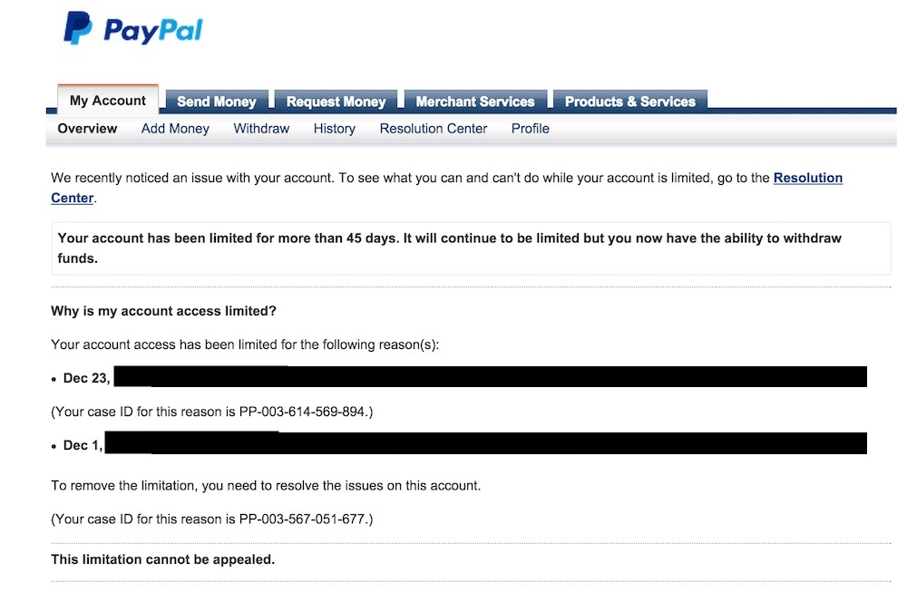 paypal limited account how to get money out
